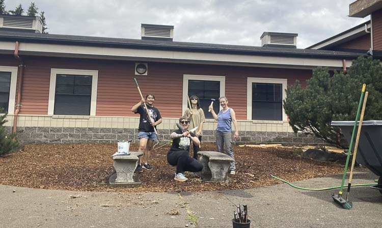 Students in the Washougal High School Green Team are restoring the campus courtyard into a native habitat learning space with support from local grants and community partners.