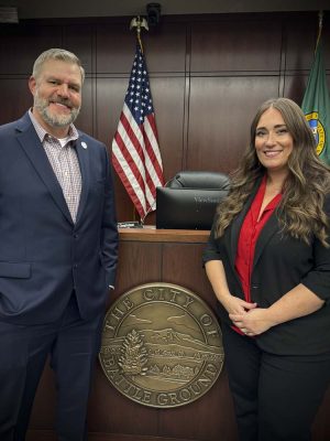 Mayor Eric Overholser and Deputy Mayor Aimee Vaile. Photo courtesy city of Battle Ground