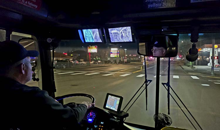 C-TRAN bus driver Marty Niehaus said he appreciated being part of the solution for anyone who needs transportation, especially on a holiday such as New Year’s Eve. Photo by Paul Valencia