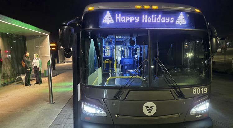 C-TRAN and its sponsors have offered free fares on New Year’s Eve for years, and the program has received plenty of positive feedback. Photo by Paul Valencia
