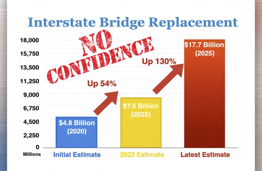 Rep. John Ley argues that escalating costs, funding shortfalls, and withheld information have undermined public and legislative confidence in the Interstate Bridge Replacement Program.