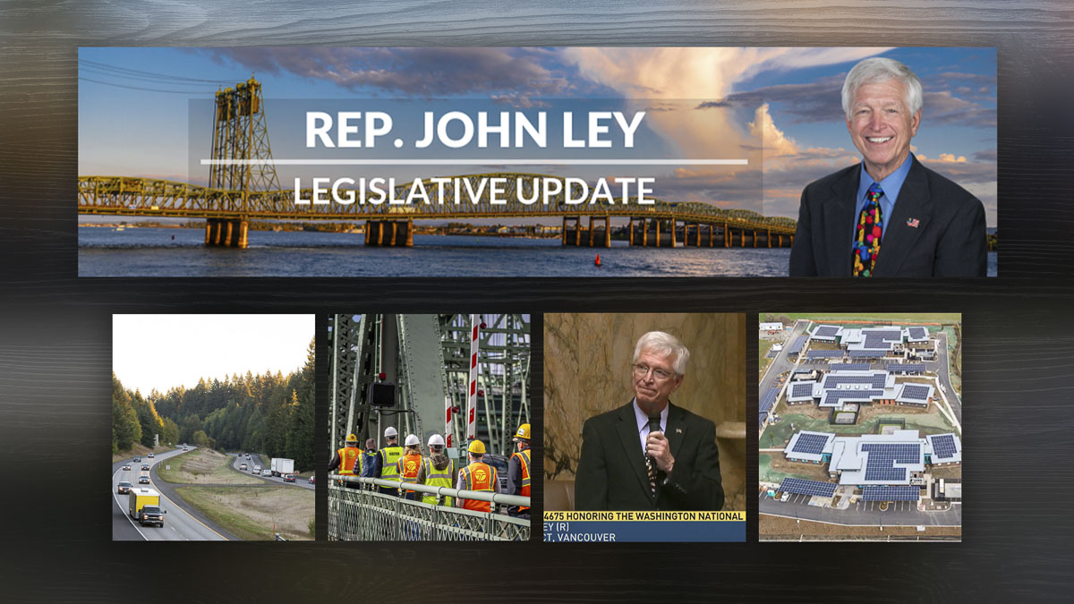 Rep. John Ley outlines the status of several bills addressing transit governance, accountability for the Interstate 5 Bridge Replacement Project, criminal sentencing standards, and ongoing state responsibilities in his latest legislative update.