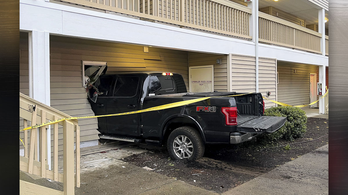 Vancouver firefighters responded to a vehicle that struck an apartment complex, resulting in one resident being displaced and the driver transported to a local hospital.