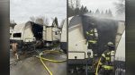 Firefighters contained a travel trailer fire in the 10400 block of NE 53rd Street, preventing it from spreading and displacing one occupant.