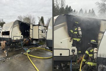 Vancouver Fire Department extinguishes RV fire