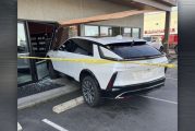 Vehicle collides with commercial building