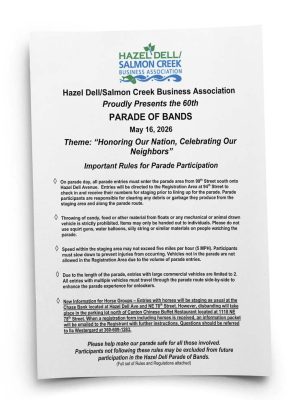 Twelve retired local band directors will be featured as Grand Marshals when the Hazel Dell Parade of Bands celebrates its 60th year with 120 entries and thousands of spectators.
