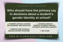 POLL: Who should have the primary say in decisions about a student’s gender identity at school?