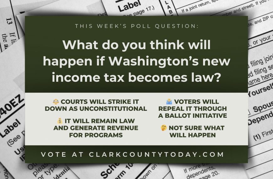 A new poll asks Clark County Today readers to predict what will happen if Washington’s nearly 10% tax on high incomes becomes law.
