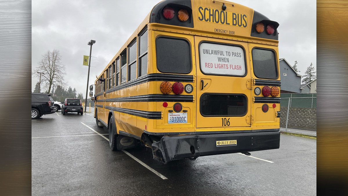 A Pontiac G8 collided with an elementary school bus at NE 99th and NE 23rd Ave, but no children or drivers required hospitalization, according to officials.