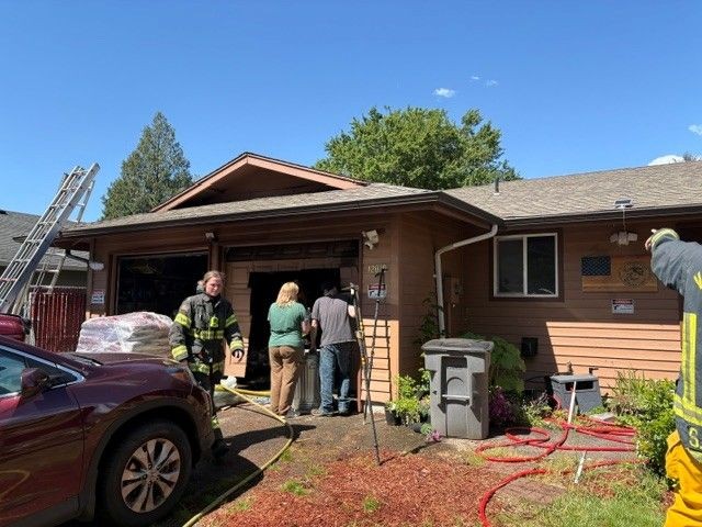 Crews reached the McGillivray Boulevard scene in three minutes, preventing spread to main living areas.