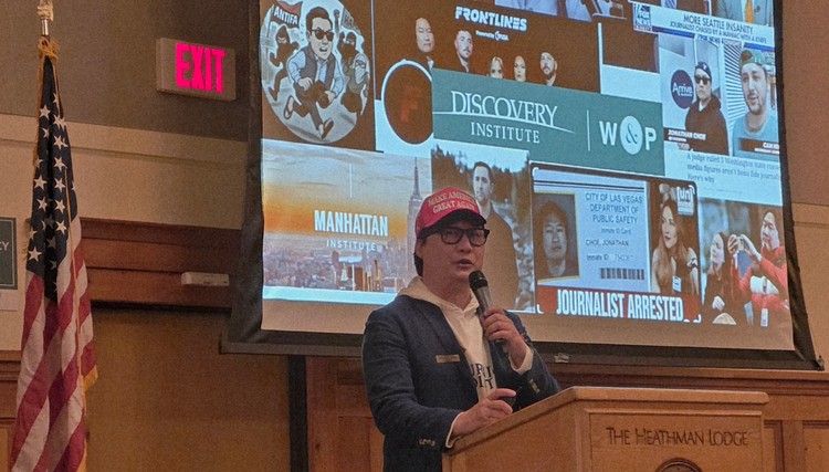 Jonathan Choe, an investigative independent journalist, was the guest speaker at the Lincoln Day Gala on Saturday, a fundraiser for the Clark County Republican Party.