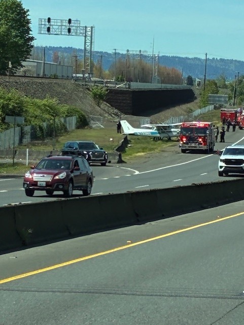 A Cessna aircraft made an emergency landing on State Route 14 near milepost 2 after experiencing mechanical issues.