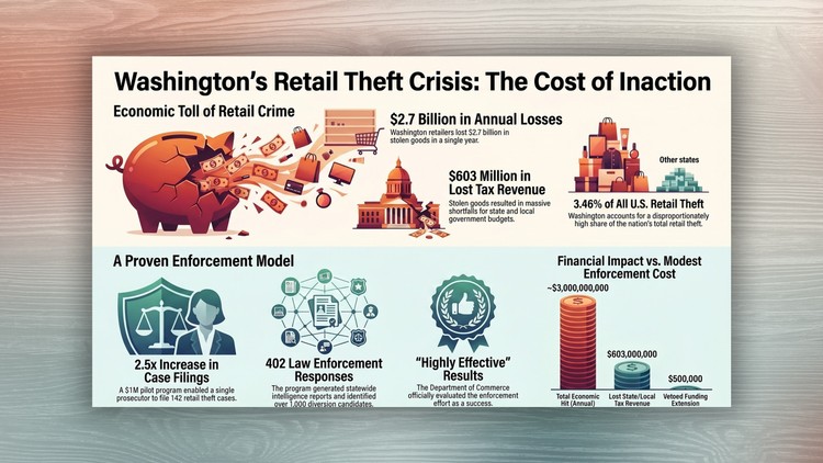 Ferguson vetoed $500,000 for proven anti-theft program despite Washington losing $2.7 billion to retail crime in 2021.
