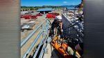 Technical rescue team used advanced rope systems to extract contractor from construction tank at treatment plant.