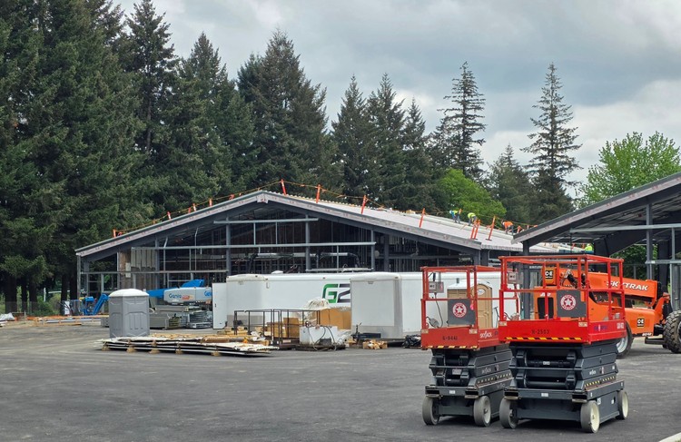 Progress has been made in the construction of the Bridge Shelter in Vancouver. The city expects the 120-bed shelter to be open this winter. Photo by Paul Valencia