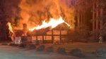 The Grand Shelter at Lewisville Regional Park was destroyed in a suspicious early-morning fire; the park remains closed.