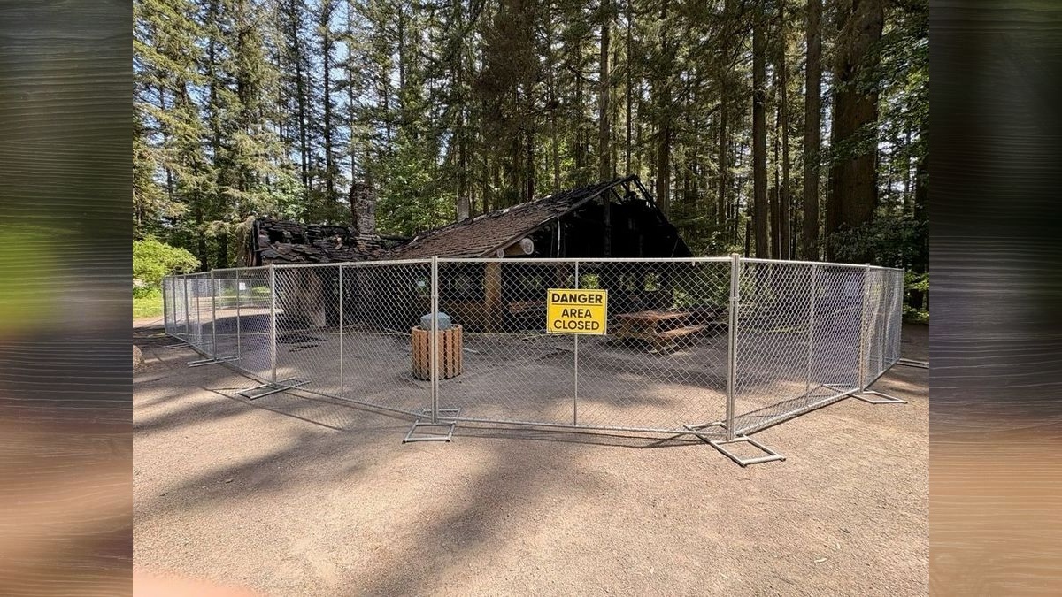 The Central picnic shelter, a WPA-era structure dating to 1936–1940, was destroyed by fire Tuesday morning.