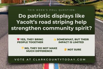 POLL: Do patriotic displays like Yacolt’s road striping help strengthen community spirit?