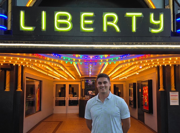 Former pro football player Reilly Hennessey said it was the surprise of his lifetime Sunday to see a documentary film about his own playing career in his hometown at Liberty Theater in Camas. Photo by Paul Valencia