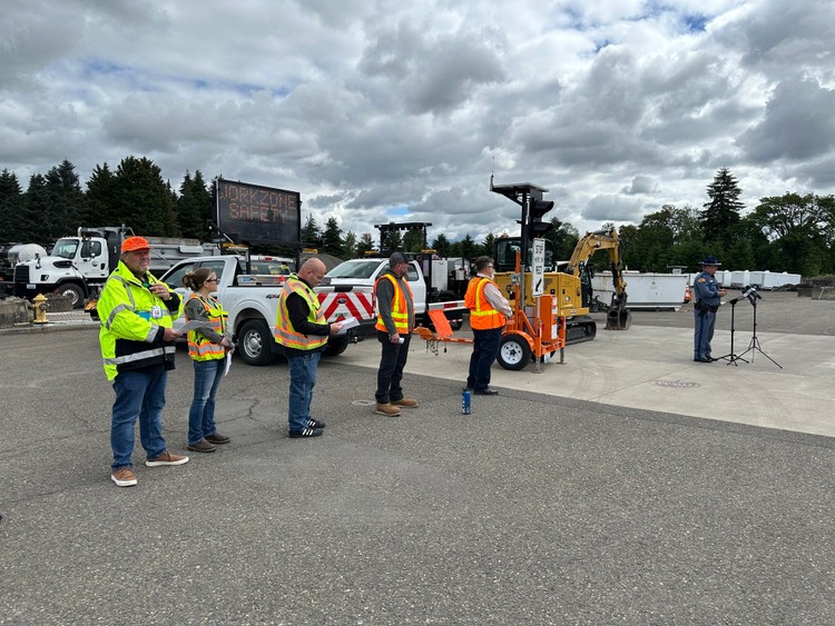 A worker was struck and thrown 20 feet by a distracted driver in a Clark County work zone last summer.