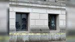 Clayton Stephen Seaborn shattered 13 Capitol windows with rocks and his fists before crashing his car and being arrested near railroad tracks.