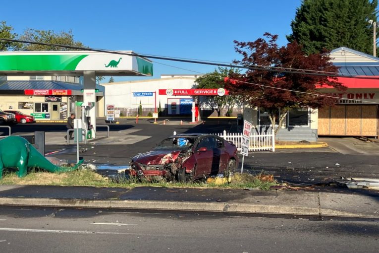 Vehicle strikes power pole on Highway 99