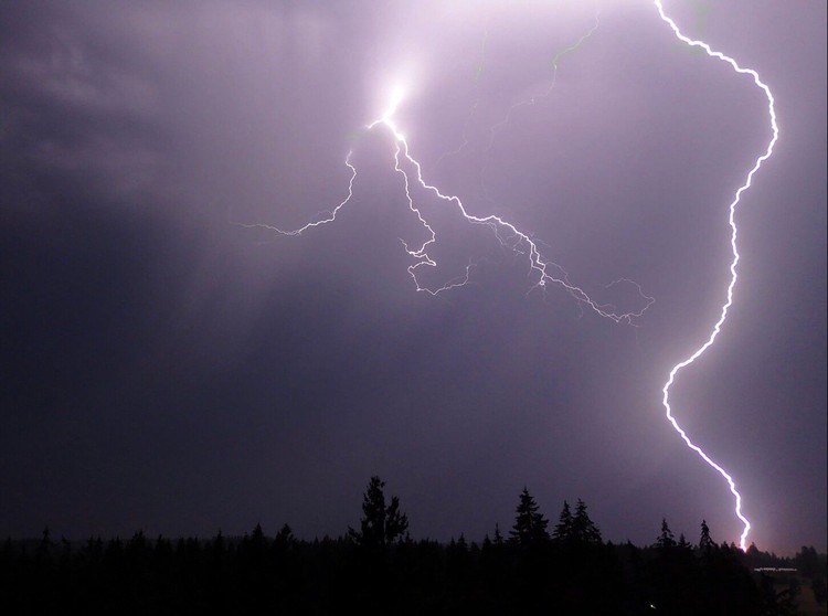 Consistent cloud-to-ground lightning hit the Clark and Cowlitz county area during the morning hours of Thursday, July 16.