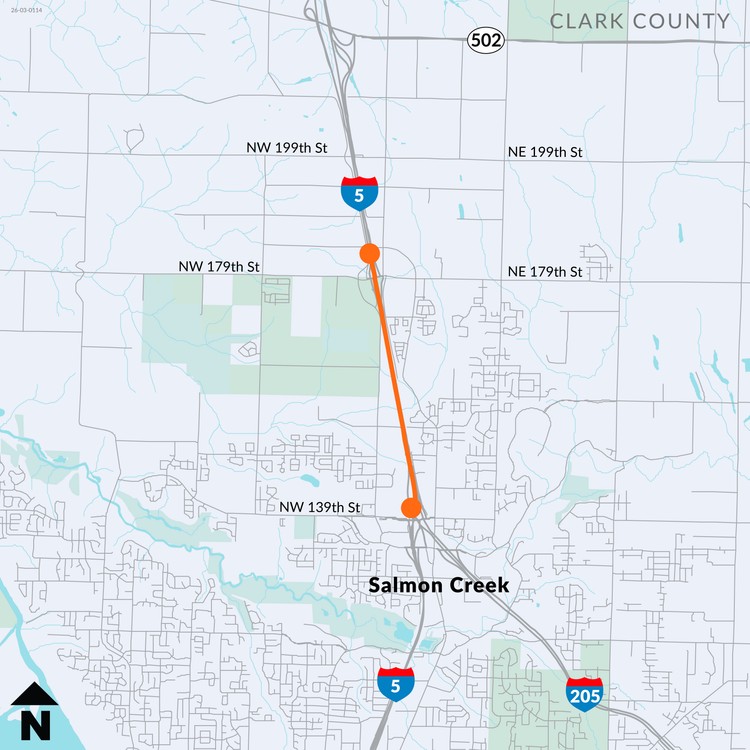 The ramp from southbound I-5 to southbound I-205 at Exit 7 closes Friday night for pavement repairs and striping work.