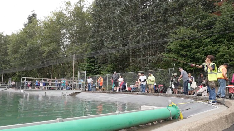 Pacific Power raises thousands of fish specifically so every child can catch and keep up to five rainbow trout.