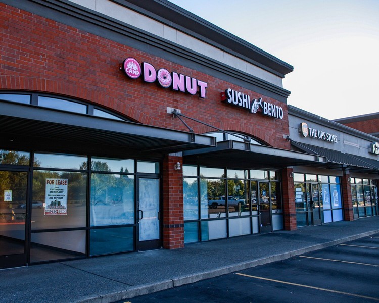 Camp Donut signage recently appeared on July 31 at Battle Ground Market Center as the donut shop is moving closer to opening after tenant improvement permits were issued earlier this year in April.