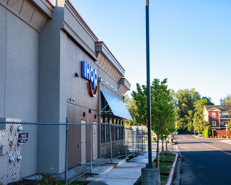 Construction continues on Friday, July 31, at the future IHOP building near Battle Ground's Walmart as the national restaurant chain hires employees ahead of its anticipated opening.