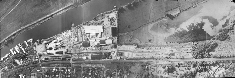 Earlier aerial shot of the property when it was Pacific Wood Treating.