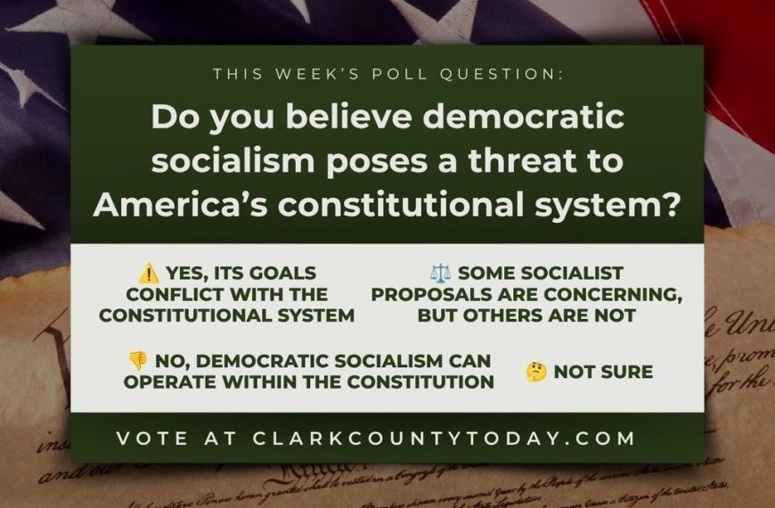 A reader poll asks whether democratic socialism conflicts with America's constitutional institutions.